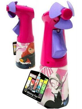 O2Cool Marvel Women Avengers Battery Operated Handheld Cooling Misting Fan NWT